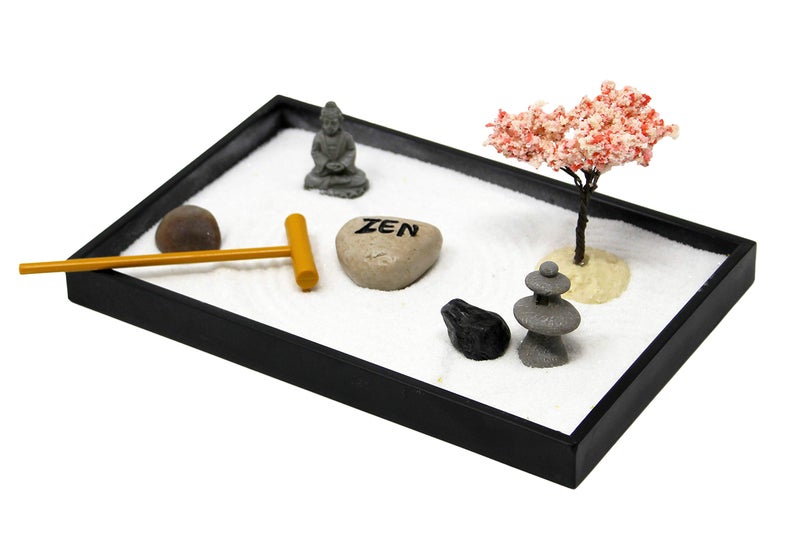 Nature's Mark, Mini Meditation Zen Garden Table DÃ©cor Kit with Accessories (8Lx5W Rectangle C) - Image 2